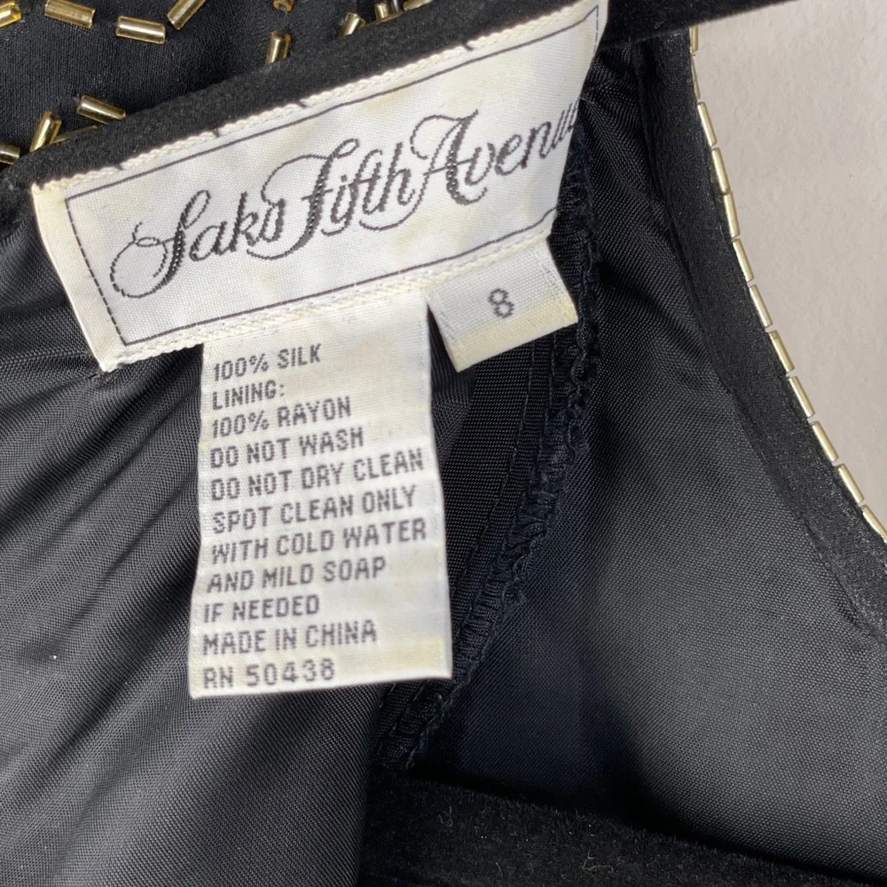 Saks Fifth Ave vintage beaded dress - 8 - Picture 10 of 14